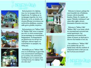 里科索翁Belleza Villa的房地产经纪人传单,上面有房屋照片