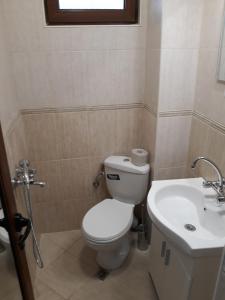布尔加斯Апартаменти Прометей的一间带卫生间和水槽的浴室