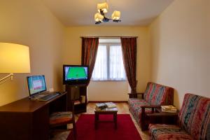 波尔图韦拉克鲁斯波尔图市区酒店的带沙发和电视的客厅