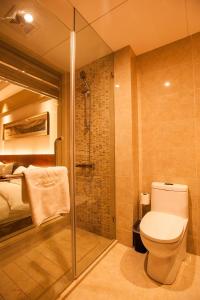 上海麦新格精品酒店川沙店的一间带卫生间和淋浴的浴室