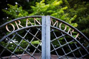 巴利米纳Oranmore的铁门,上面写着正常字