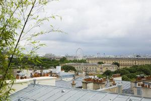 巴黎白水仙酒店的从建筑屋顶可欣赏到城市美景