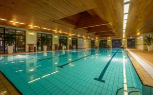 利默里克Castletroy Park Hotel Suites的大型建筑中的大型游泳池