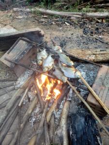 山林小屋提供给客人使用的烧烤设施