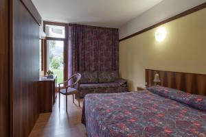 加尔达欧亚希公园酒店的酒店的客房 - 带一张床、椅子和窗户
