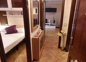 萨拉曼卡Apartamento Norte Comfort的小房间设有床和镜子