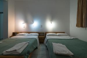 卡米拉日Irini的两张睡床彼此相邻,位于一个房间里