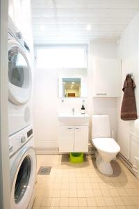 纳坦利Design Apartments Kristiina的一间带洗衣机和卫生间的浴室
