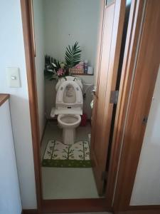 仙台Jukichi Owada Residence的一间小浴室,内设一个卫生间,种植了植物