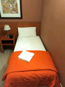 布宜诺斯艾利斯乌司格拉德拉斯勒克斯酒店的橙色毯子的房间里一张床位