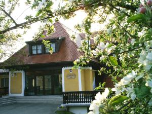 兰纳赫福鲁克斯佩森扎格勒霍夫酒店的前面有白色花的房子