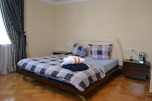 施卢赫湖黑森林别墅的一间卧室配有一张带两个枕头的床