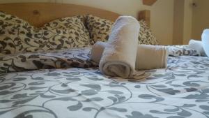 TelveBaita Suerta的床上的一条卷毛巾