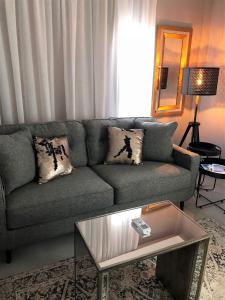 尼科西亚艺术之家迷你公寓酒店的带沙发和咖啡桌的客厅