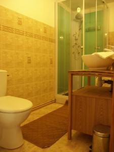 Saint-Dizier-les-Domaines螺旋客房的一间带卫生间和水槽的浴室