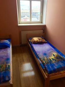 里加BalticApart Riga的带窗户的客房内的两张床