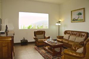 丰沙尔Quinta Tallinus的客厅配有沙发和两把椅子