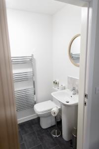 奥赫特拉德The Forge Bed & Breakfast的白色的浴室设有卫生间和水槽。