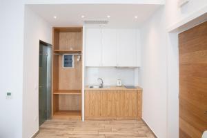 克拉默特Suites Sole的一个带水槽和柜台的小厨房