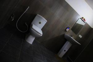 锡吉里亚Sigiriya Lahiru Homestay的一间带卫生间和淋浴的浴室