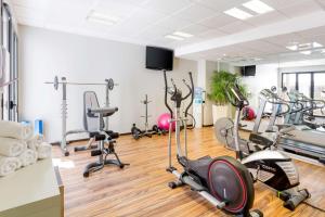 图瓦里日内瓦 - 图瓦里贝斯特维斯特公园酒店的健身房设有数台跑步机和健身器材