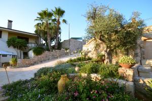 马蒂诺贝拉比阿特斯住宿加早餐酒店的庭院里种满鲜花和植物的花园