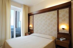 阿拉西奥美帝特拉奈大酒店的一间卧室设有一张大床和一个窗户。