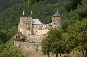德意志兰茨贝格伯格德意志兰茨贝格酒店的山丘上一座城堡,两座塔楼