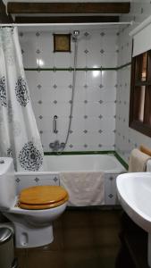 擞莫Mies de Villa的以及带淋浴和浴缸的卫生间的浴室。