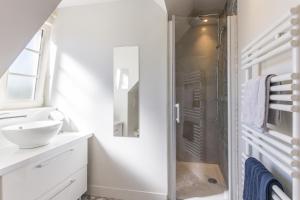 ReuxChambres "Le Tirel "的带淋浴和盥洗盆的浴室