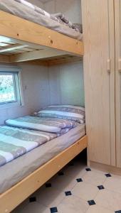 布莱德Samson mobile house的带窗户的客房内的两张双层床
