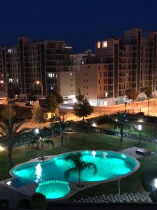 阿利坎特New apartment in San Juan Playa, Alicante的公园里的一个大型游泳池