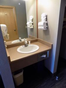 布雷肯里奇Breck Inn的一间带水槽和镜子的浴室