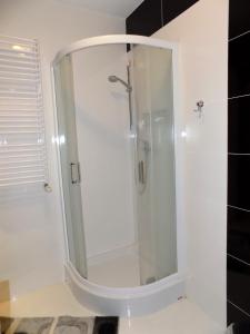 奥古斯图Wygoda的浴室里设有玻璃门淋浴