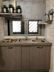 鲁沃迪普利亚L'Orecchietta的带水槽的厨房和2扇窗户