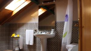 AcebedoCasa Rural El Pinar的一间带水槽和镜子的浴室