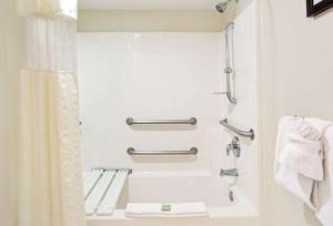 奥兰多速8奥兰多国际大道北酒店的一间带卫生间和淋浴的浴室