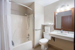 克拉尔维尔爱荷华珊瑚村速8酒店的浴室配有卫生间、盥洗盆和淋浴。
