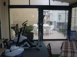 莱圭利亚阿德里安娜酒店的健身房设有2辆健身自行车和阳台
