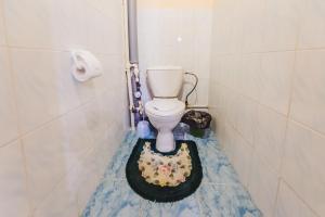 赤塔Dekabrist Apartment Shilova 46的浴室设有卫生间,地板上铺有花毯。