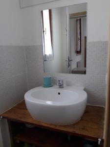 米拉Pecore Ribelli的浴室设有白色水槽和镜子