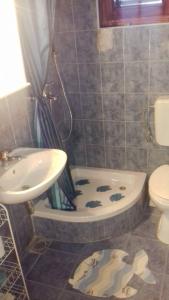 德雷斯Apartment Aralo - Veraja的一间带水槽、浴缸和卫生间的浴室