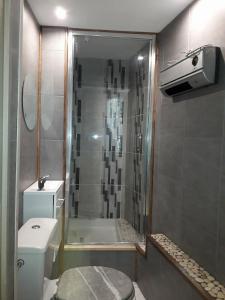 萨尔拉拉卡内达Les farios的带淋浴和卫生间的小浴室