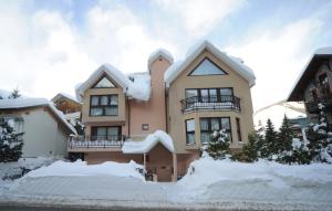 巴多尼奇亚弗雷瑞斯住宅别墅的雪覆盖着房子,周围积雪覆盖着