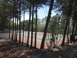 GuácimaCasa Nadette的前方有树木的网球场