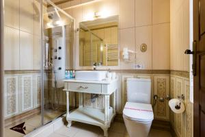 切佩洛沃帕罗拉亚别墅旅馆的浴室配有卫生间、盥洗盆和淋浴。