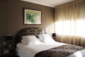 阿尔比大圣安托万酒店的一间卧室设有一张床和一个窗口