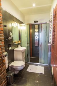 厄尔科Fregata的一间带卫生间和玻璃淋浴间的浴室