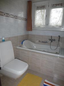 穆滕茨帕佩尔韦格-2号住宿加早餐酒店的一间带卫生间和浴缸的浴室