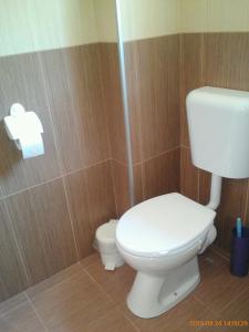 巴奇科伏Vila Bachkovo的浴室设有白色卫生间和卫生纸饮水机